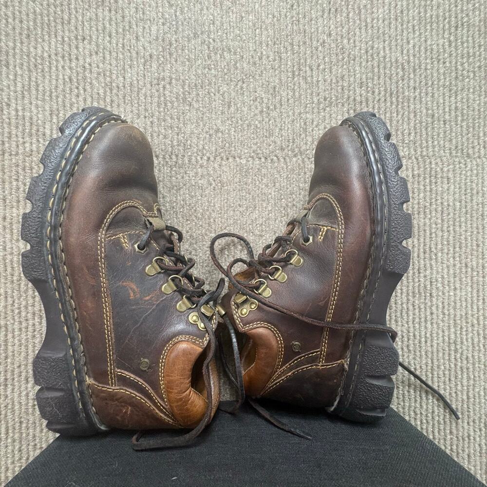 Vintage 90’s Y2K Born Chunky Leather Brown Boots Size 8 Womens